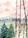 Title: birch tree landscape painting
