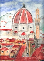 Florence Italy watercolor art print