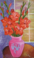 pink vase