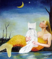 mermaid and moon