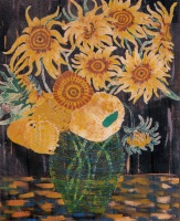 Sunflowers in a clear vase