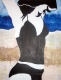 Title: Black and White Figure on Beach